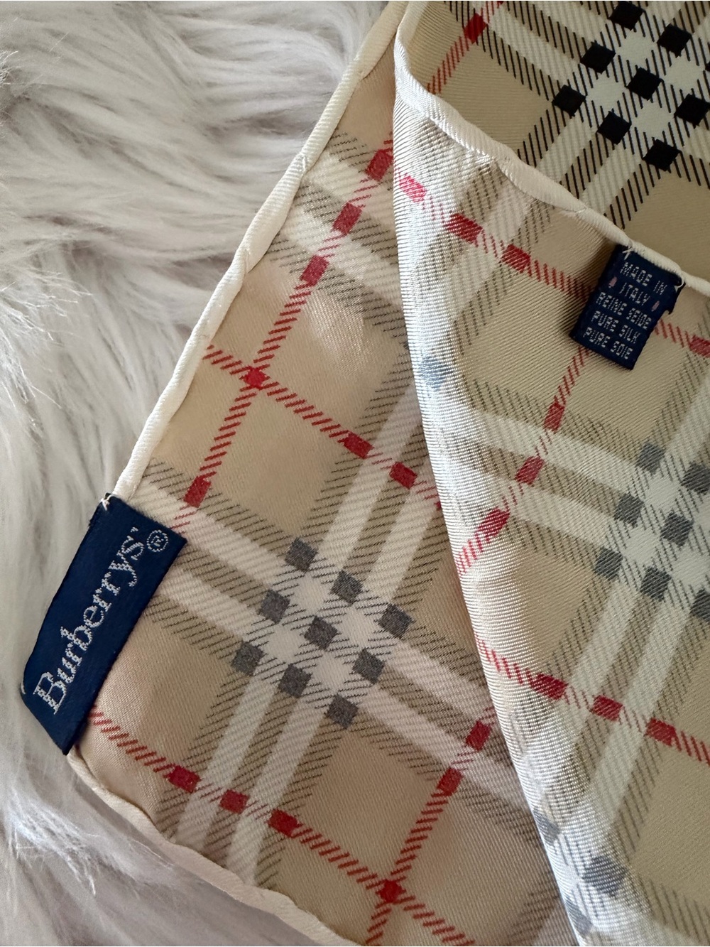 Burberrys Beige Nova Check Silk Scarf - Picture 5 of 14